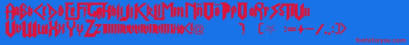 PureEvil2 Font – Red Fonts on Blue Background