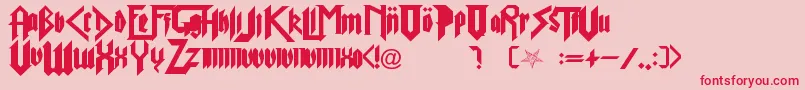 PureEvil2-fontti – punaiset fontit vaaleanpunaisella taustalla