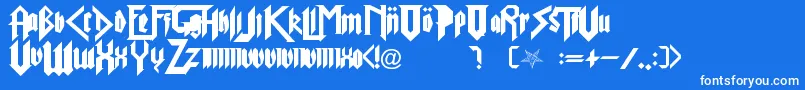 Fonte PureEvil2 – fontes brancas em um fundo azul