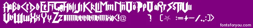 fuente PureEvil2 – Fuentes Blancas Sobre Fondo Morado
