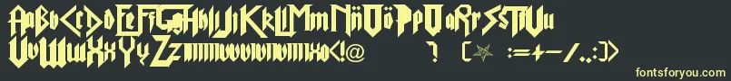 Fonte PureEvil2 – fontes amarelas em um fundo preto