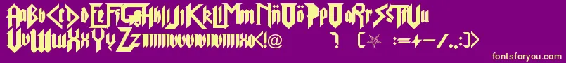 PureEvil2 Font – Yellow Fonts on Purple Background