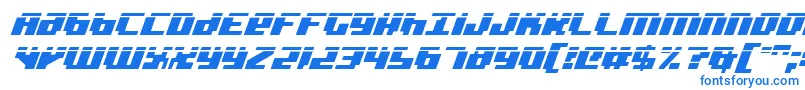 BadRobotItalicLaser Font – Blue Fonts on White Background