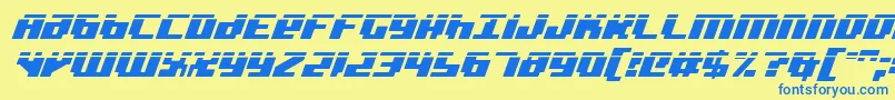 More about BadRobotItalicLaser Font BadRobotItalicLaser Font – Blue Fonts on Yellow Background