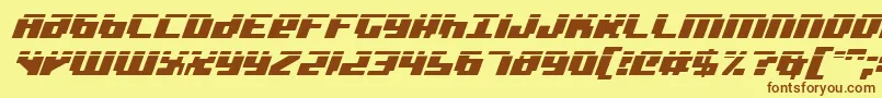 BadRobotItalicLaser Font – Brown Fonts on Yellow Background
