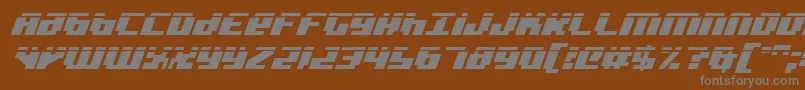 BadRobotItalicLaser-Schriftart – Graue Schriften auf braunem Hintergrund