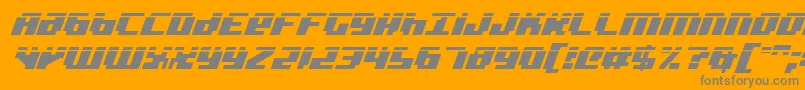 BadRobotItalicLaser-Schriftart – Graue Schriften auf orangefarbenem Hintergrund