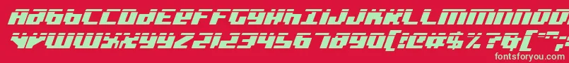 BadRobotItalicLaser-Schriftart – Grüne Schriften auf rotem Hintergrund