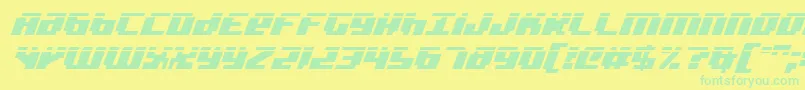 Шрифт BadRobotItalicLaser – зелёные шрифты на жёлтом фоне