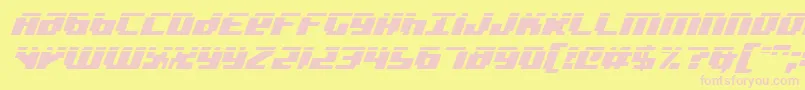 BadRobotItalicLaser-Schriftart – Rosa Schriften auf gelbem Hintergrund