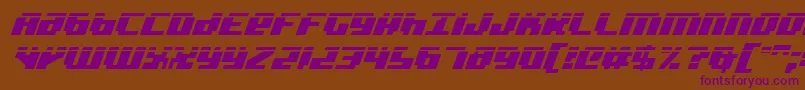 BadRobotItalicLaser Font – Purple Fonts on Brown Background