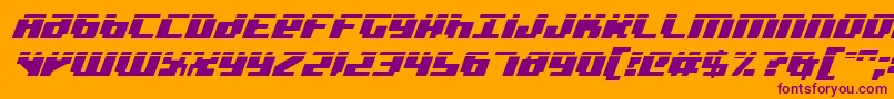 BadRobotItalicLaser Font – Purple Fonts on Orange Background