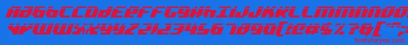 BadRobotItalicLaser Font – Red Fonts on Blue Background