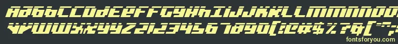 BadRobotItalicLaser Font – Yellow Fonts on Black Background