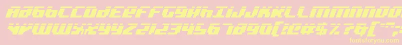 BadRobotItalicLaser Font – Yellow Fonts on Pink Background