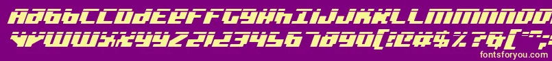 BadRobotItalicLaser Font – Yellow Fonts on Purple Background