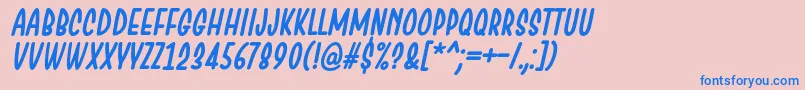 ChesanItalic-Schriftart – Blaue Schriften auf rosa Hintergrund