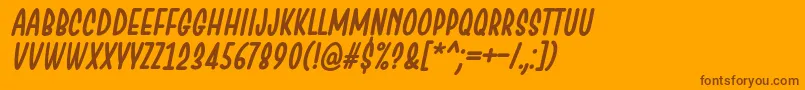 Fonte ChesanItalic – fontes marrons em um fundo laranja