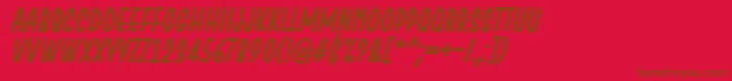 ChesanItalic Font – Brown Fonts on Red Background