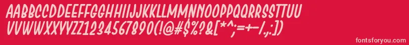 Шрифт ChesanItalic – розовые шрифты на красном фоне