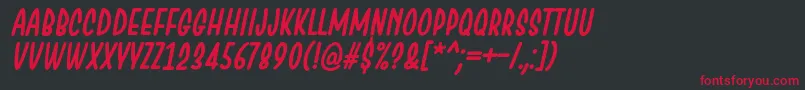 ChesanItalic Font – Red Fonts on Black Background