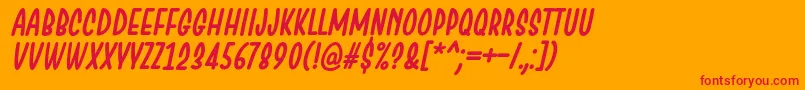ChesanItalic Font – Red Fonts on Orange Background