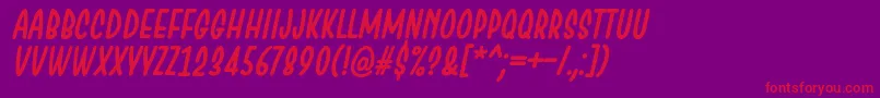 Czcionka ChesanItalic – czerwone czcionki na fioletowym tle
