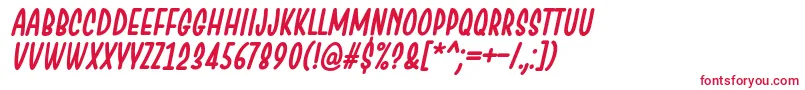 Czcionka ChesanItalic – czerwone czcionki na białym tle