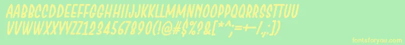 ChesanItalic Font – Yellow Fonts on Green Background