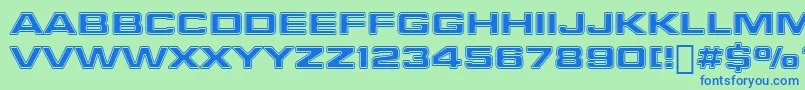 FinalFrontierShipside Font – Blue Fonts on Green Background