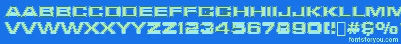 FinalFrontierShipside Font – Green Fonts on Blue Background