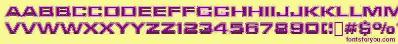 FinalFrontierShipside Font – Purple Fonts on Yellow Background