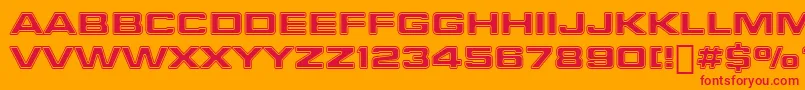 FinalFrontierShipside Font – Red Fonts on Orange Background