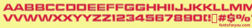 FinalFrontierShipside Font – Red Fonts on Yellow Background