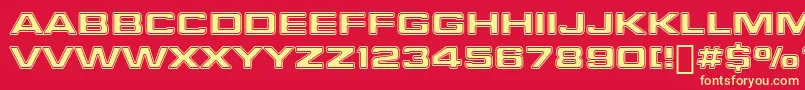 FinalFrontierShipside Font – Yellow Fonts on Red Background