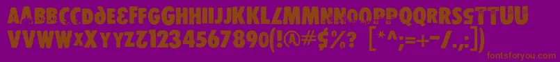 Ds Stamper Font – Brown Fonts on Purple Background