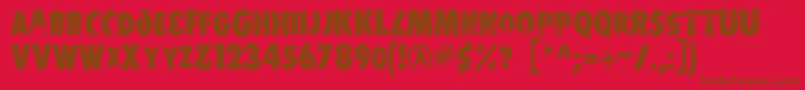 Ds Stamper Font – Brown Fonts on Red Background