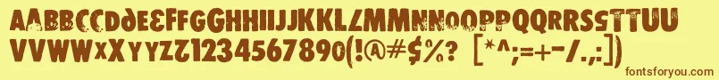 Шрифт Ds Stamper – коричневые шрифты на жёлтом фоне