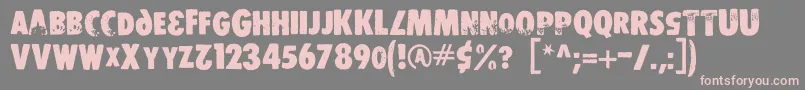Ds Stamper Font – Pink Fonts on Gray Background