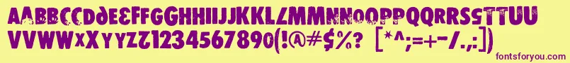 Ds Stamper-Schriftart – Violette Schriften auf gelbem Hintergrund