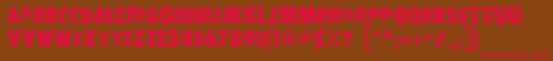 Ds Stamper-Schriftart – Rote Schriften auf braunem Hintergrund
