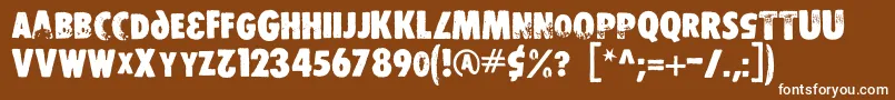Ds Stamper Font – White Fonts on Brown Background
