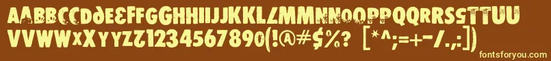 Ds Stamper Font – Yellow Fonts on Brown Background
