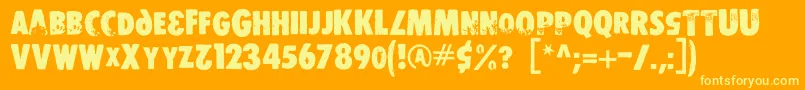 Ds Stamper Font – Yellow Fonts on Orange Background