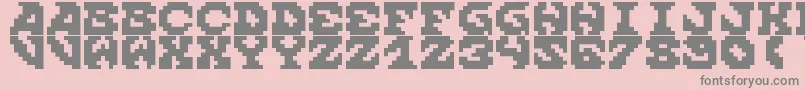 Lisätietoja ScreamWhenYoureReadyToDie-fontista ScreamWhenYoureReadyToDie-fontti – harmaat kirjasimet vaaleanpunaisella taustalla