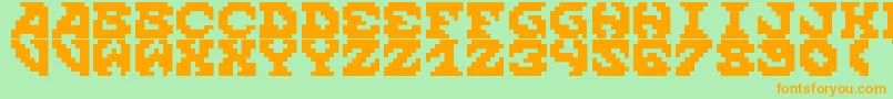 ScreamWhenYoureReadyToDie-fontti – oranssit fontit vihreällä taustalla
