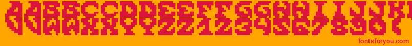 Шрифт ScreamWhenYoureReadyToDie – красные шрифты на оранжевом фоне