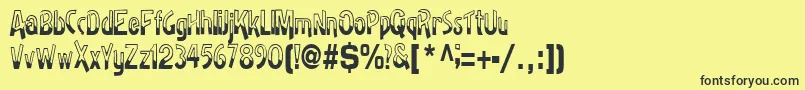 Badhhabit71RegularTtcon Font – Black Fonts on Yellow Background
