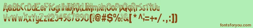 Badhhabit71RegularTtcon Font – Brown Fonts on Green Background