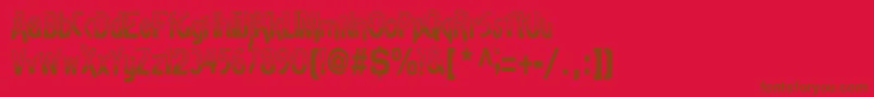フォントBadhhabit71RegularTtcon – 赤い背景に茶色の文字